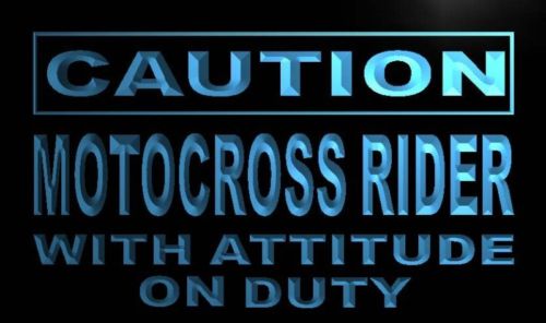 Caution Motocross Rider Neon Light Sign